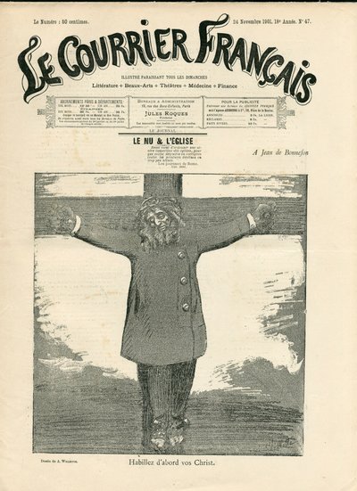 غلاف "" The Courier francais "، رقم 47 ، Satirique en B & B بواسطة أدولف ليون ويليت