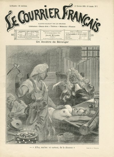 Illustration of Adolphe dit Willette (1857-1926) for the Cover of Le Courrier francais بواسطة أدولف ليون ويليت