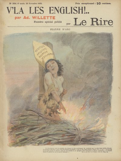جان دارك ، رسم توضيحي لـ Le Rire بواسطة أدولف ليون ويليت