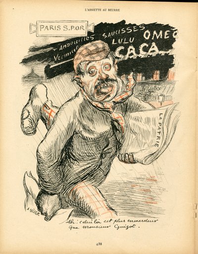 L'Plate aueurre، Satirique en Colors: Press / Medias، Verifier date - Camelot vendant ambulant - رسم توضيحي بواسطة Adolphe (Willette) (1857-1926) بواسطة أدولف ليون ويليت