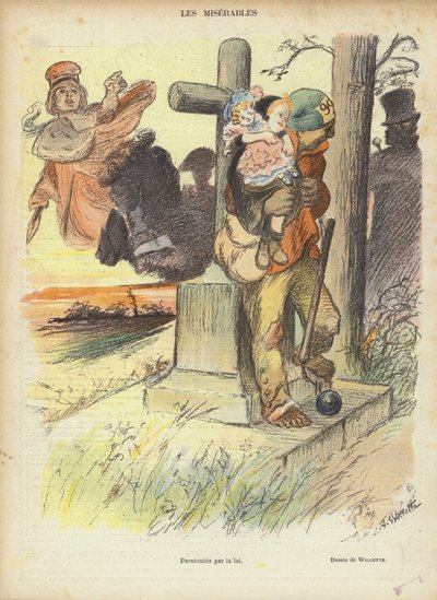 Les Miserables ، صورة توضيحية لـ Le Rire بواسطة Adolphe Leon Willette