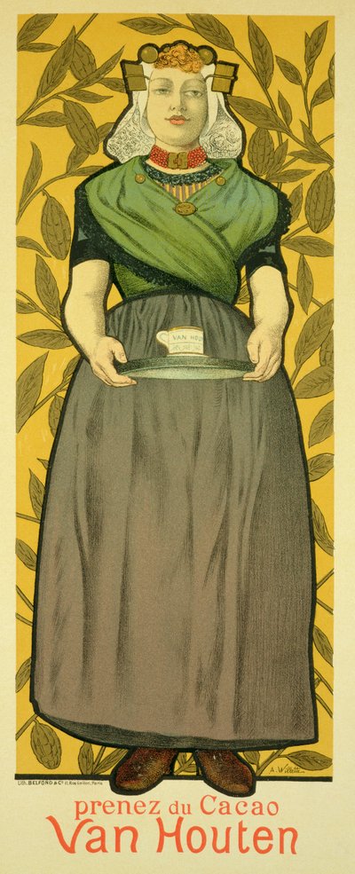 استنساخ ملصق إعلاني عن "Van Houten Cocoa" ، 1893 بواسطة Adolphe Leon Willette
