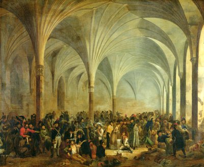 المستشفى العسكري للفرنسيين والروس في مارينبورغ في يونيو 1807 ، 1808 بواسطة أدولف روهن