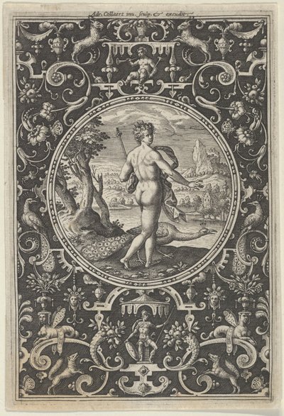 جونو في إطار زخرفي مع Grotesques ، من دينونة باريس ، كاليفورنيا. 1580 -...، 1580-1600. بواسطة أدريان كوليرت