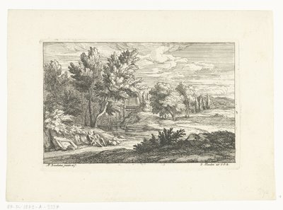 منظر طبيعي مع نصب قبر بواسطة Adam Frans van der Meulen
