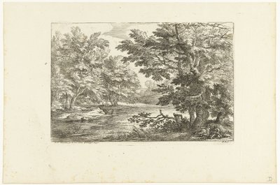 منظر طبيعي ببحيرة صغيرة بواسطة Adam Frans van der Meulen