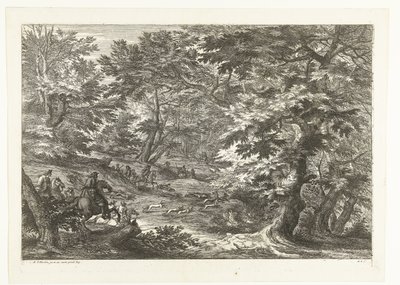 منظر طبيعي مع صيد الثعالب المناظر الطبيعية مع الصيادين (عنوان المسلسل) بواسطة Adam Frans van der Meulen
