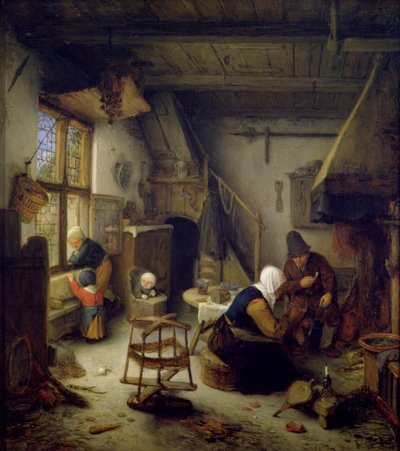 عائلة فلاح في المنزل ، 1661 بواسطة أدريان جانز. فان أوستاد
