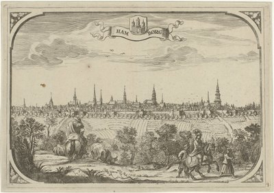 منظر لمدينة هامبورغ بواسطة Adriaen Oudendijk