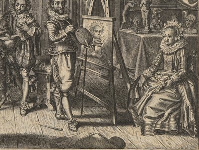 رسام وعارضة أزياء في الاستوديو هوليك (عنوان المسلسل) بواسطة Adriaen Pietersz van de Venne