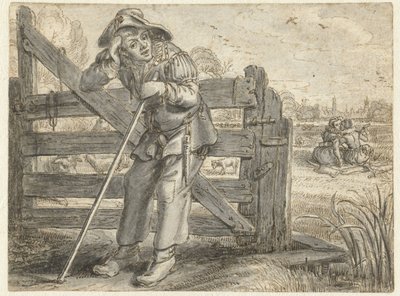 The Crazed Amour of Fat Leendert و Lijsje Teunis ، مع Joncker Maerten بواسطة Adriaen Pietersz van de Venne
