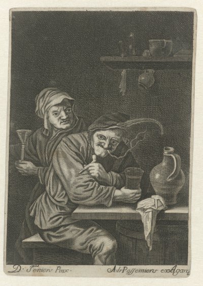 تدخين فلاح في نزل بواسطة Adriaen Possemiers
