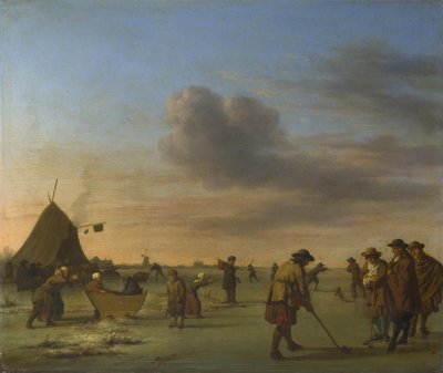 لاعبو الجولف على الجليد بالقرب من هارلم ، 1668 بواسطة Adriaen Velde van de
