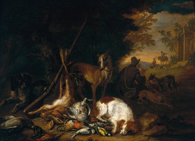 صياد مع كلابه بواسطة Adriaen de Gryef