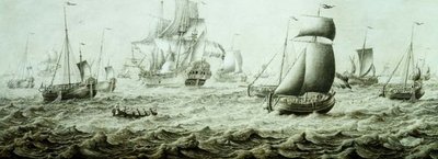 الشحن في Choppy Waters (رسم بالقلم الرصاص) بواسطة Adriaen van Salm