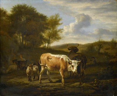 المناظر الطبيعية الجبلية مع الأبقار ، 1663 بواسطة أدريان فان دي فيلدي