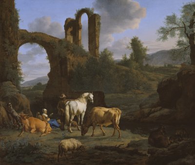 منظر رعوي مع أنقاض ، 1664 بواسطة أدريان فان دي فيلدي