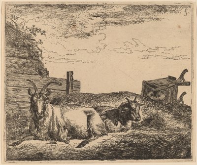 ماعز راقد بواسطة Adriaen van de Velde