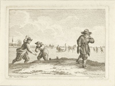 رماة كرات الثلج ، نقشها أنتونيج فان دير هير ، حوالي 1745 - 185 (حفر) بواسطة أدريان فان دي فيلدي