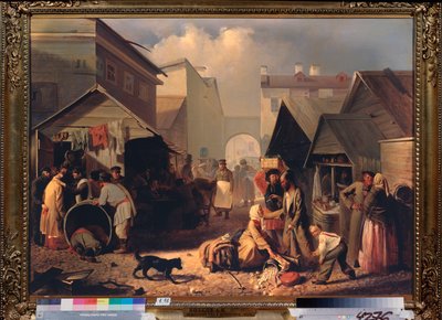 Buvette a Saint Petersburg (كشك المرطبات في سانت بطرسبرغ) - رسم لأدريان ماركوفيتش فولكوف (1827-1873) ، زيت على قماش بواسطة أدريان ماركوفيتش فولكوف