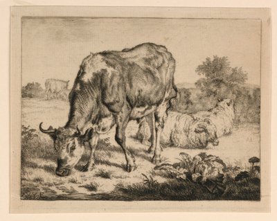 ثور وثلاثة أغنام بواسطة Adrian van de Velde