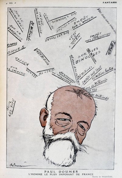 رسم كاريكاتوري لبول دومر - رسم توضيحي لأدريان باريري (1877-1931) في "فانتاسيو" من 15/05/1921 بواسطة أدريان باريري
