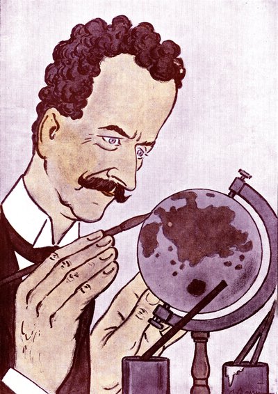 كاريكاتير لفيليب بيرثيلوت (1866-1934) سياسي ودبلوماسي فرنسي - رسم لأدريان بارير (1877-1931) من فانتاسيو بواسطة أدريان باريري