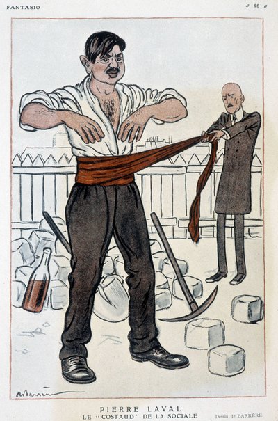 رسم كاريكاتوري لبيير لافال ، الرجل الاجتماعي القوي - رسم أدريان باريري (1877-1931) في Fantasio من 01/09/1925 بواسطة أدريان باريري