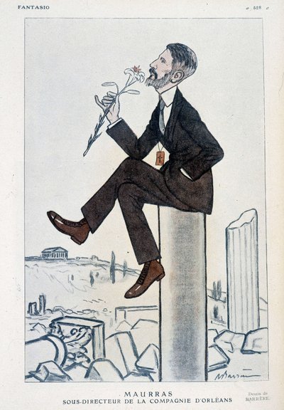 تشارلز موراس ، سياسي وكاتب فرنسي (1868-1952) ، نائب مدير حملة أورليانز - رسم توضيحي لأدريان باريري (1877-1931) في "فانتازيو" بتاريخ 15/5/1923 بواسطة أدريان باريري