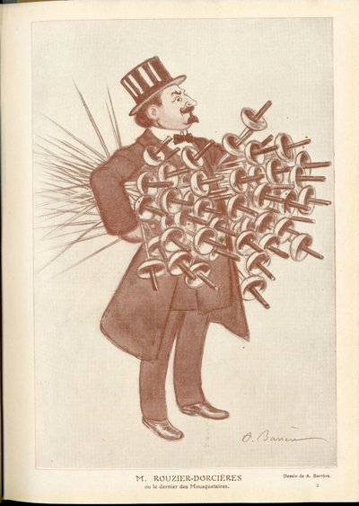 Fantasio, ca. 1912_4_1 - Illustration of A Barrere (1874-1931): Fencing - Rouzier Dorcieres بواسطة أدريان باريري