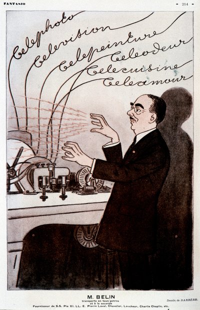 صورة فكاهية عن بيلين ومصممه - باريير في "فانتاسيو" من 01/12/1931 بواسطة أدريان باريري