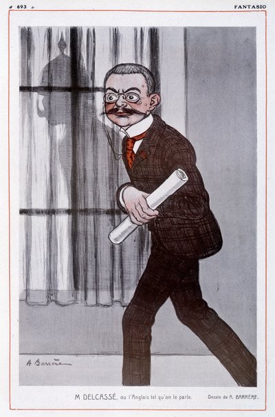 صورة لثيوفيل ديلكاس (1852-1923) ، وزير الخارجية الفرنسي في "فانتاسيو" - رسم أدريان باريري (1877-1931) - بواسطة أدريان باريري