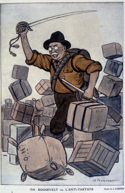 Théodore Roosevelt - بقلم Barrère في "" Fantasio "من 01/09/1915 بواسطة أدريان باريري