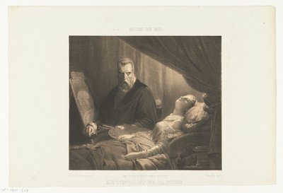 تينتوريتو على فراش موت ابنته Le Tintoret et sa fille (العنوان على الكائن) Salon de 1851 (عنوان السلسلة على الكائن) بواسطة ليون كوجنيت