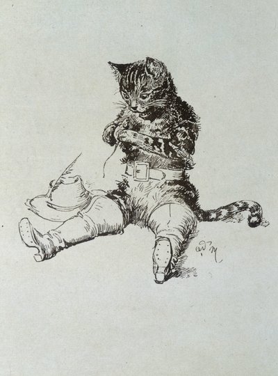 Le Chat Bottté - في "Les Contes de Fées" لتشارلز بيرولت ، رسوم توضيحية لأدريان ماري بواسطة أدريان إيمانويل ماري