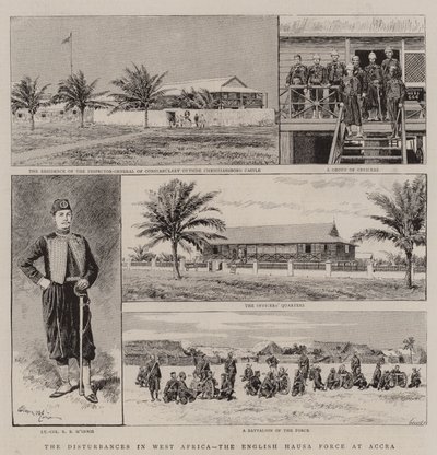 الاضطرابات في غرب أفريقيا ، قوة الهوسا الإنجليزية في أكرا بواسطة Adrien Emmanuel Marie