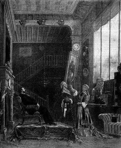 التمثيل المسرحي: "Le nabab" لألفونس داوديت (1840-1897) وبيير إلزير مع بلانش بيرسون (1842-1919) (فيليسيا رويس) وأدولف دوبوي (1824-1891) (جانسوليت). باريس ، مسرح دو فودفيل بواسطة أدريان إيمانويل ماري
