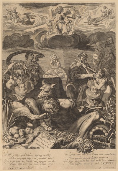 رمزية زواج الإمبراطور فرديناند الثاني وإليانور غونزاغا بواسطة Aegidius Sadeler II