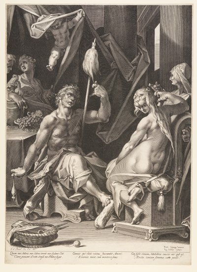 هرقل وأومفيل بواسطة Aegidius Sadeler II
