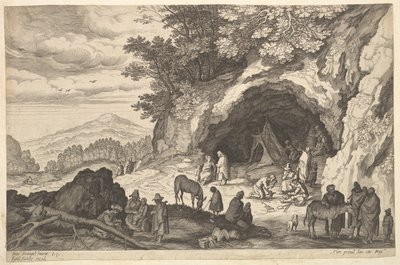 المناظر الطبيعية مع مخيم الغجر ، الثانية بواسطة Aegidius Sadeler II