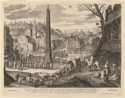 يناير و فبراير بواسطة Aegidius Sadeler II after Paul Bril