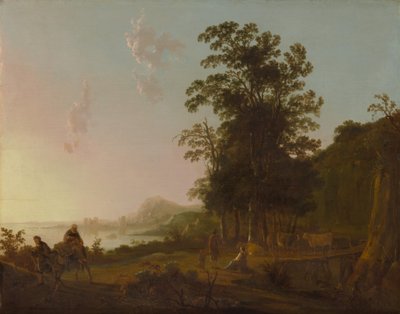 المناظر الطبيعية مع الرحلة إلى مصر ، كاليفورنيا. 1650. بواسطة آلبرت كويب