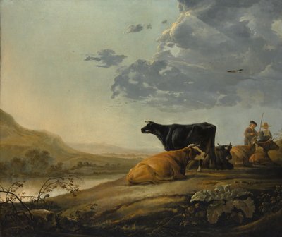 الرعاة الشباب مع الأبقار ، كاليفورنيا. 1655-60. بواسطة آلبرت كويب