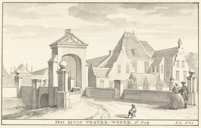 قصر Vechterweerd بالقرب من Zwolle عام 1729 The HUYS VEGTER-WEERD Ao 1729 (العنوان على الكائن) بواسطة Aert Schouman