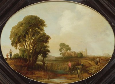 منظر طبيعي مع Reedcutters ، القرن السابع عشر بواسطة Aert van der Neer