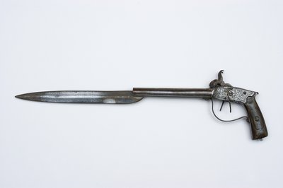 مسدس إيقاع مزدوج الماسورة ، c.1840 (الصلب والنحاس والقرن) بواسطة أفريقي