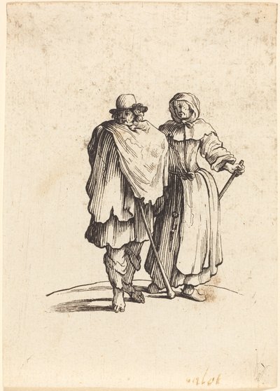 زوجان متسول بواسطة After Jacques Callot