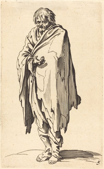 المتسول برأسه وأقدامه العارية بواسطة After Jacques Callot