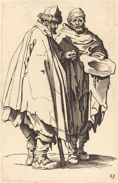 شحاذ أعمى ورفيق بواسطة After Jacques Callot