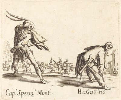 الكابتن سبيسا مونتي وباجاتينو بواسطة After Jacques Callot